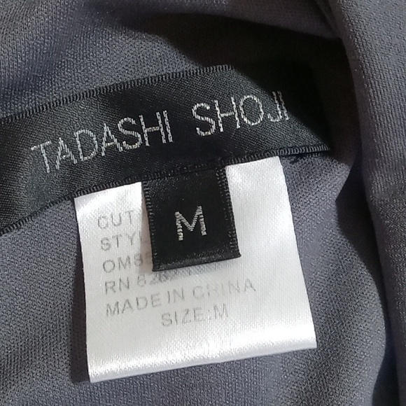 Tadadhi Shoji Womens DRESS MEDIUM Preowned MIDI Cocktail Party BLACK GREY Tiered - Picture 7 of 10